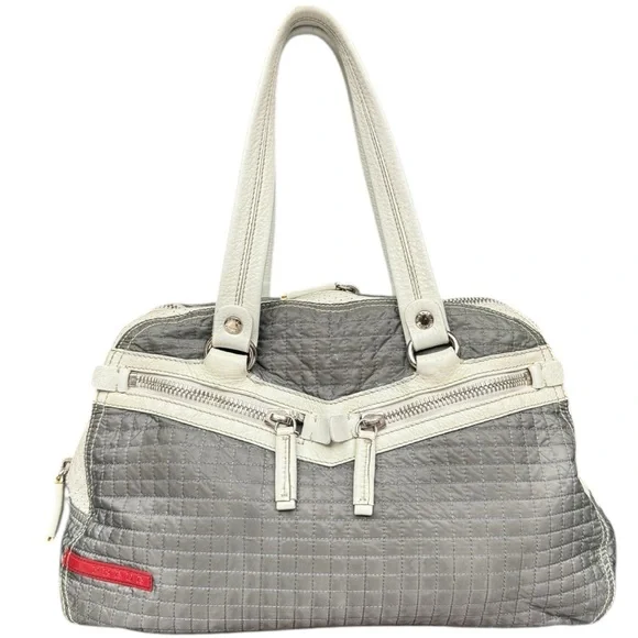Prada | Bags | Prada Y2k Vintage Nylon Leather Satchel Bag